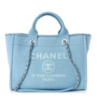 Chanel  Mixed Fibers Small Deauville Tote Light Blue